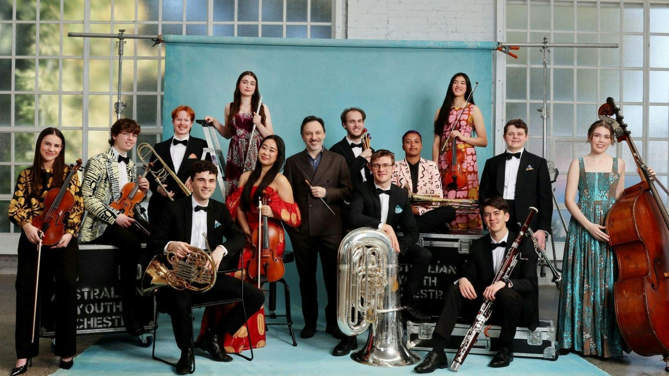Group of orchestral musicians