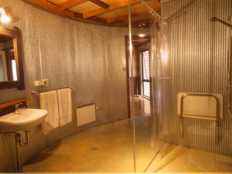 Unique bathroom inside a wheat silo