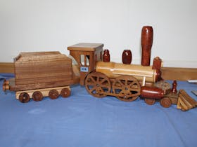 King Billy Train made from five different timbers and finished with Tung Oil.