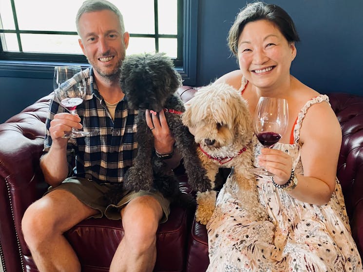 Dogs welcome to wine tastings