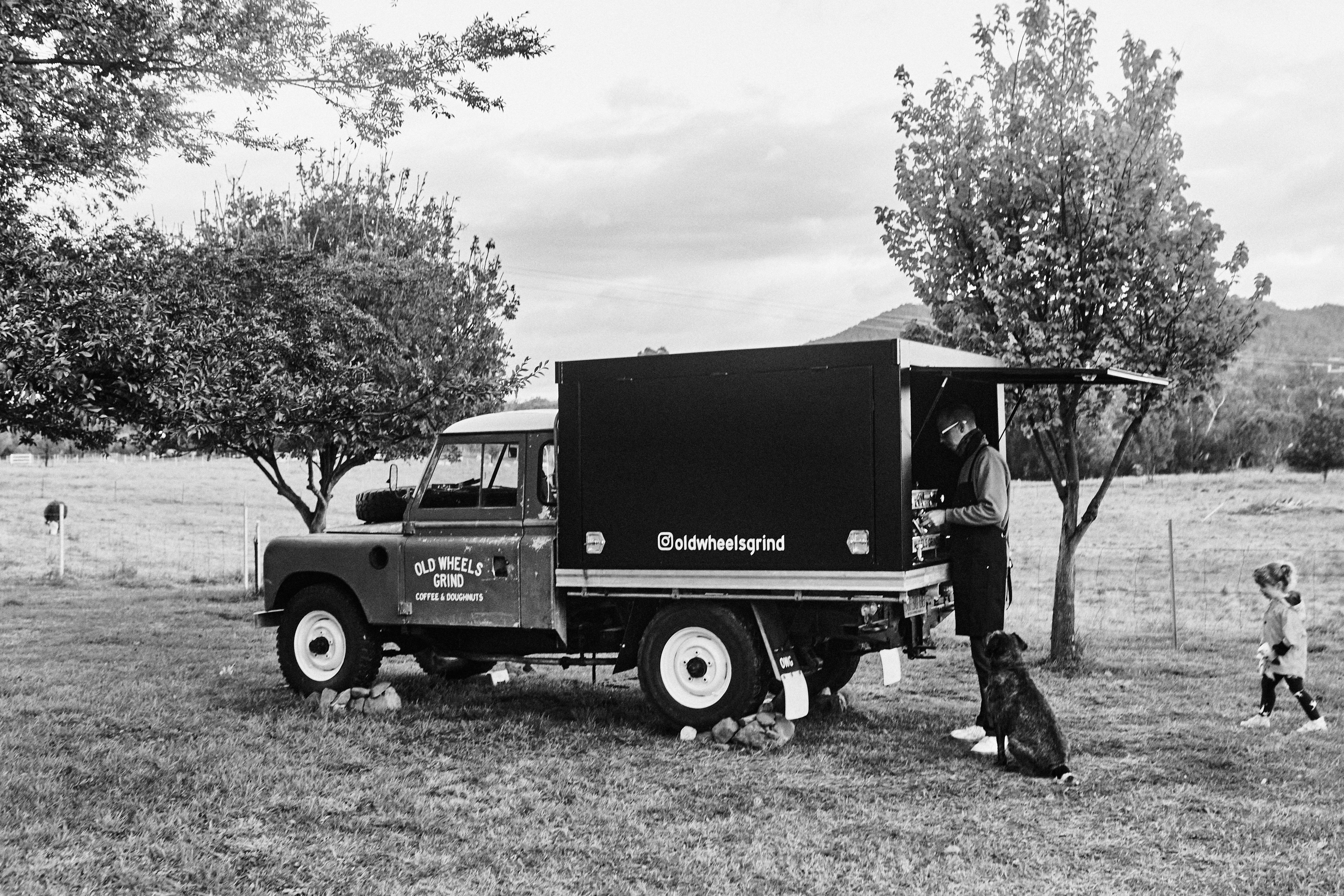 Locally roasted coffee and hot cinnomon doughnuts donuts