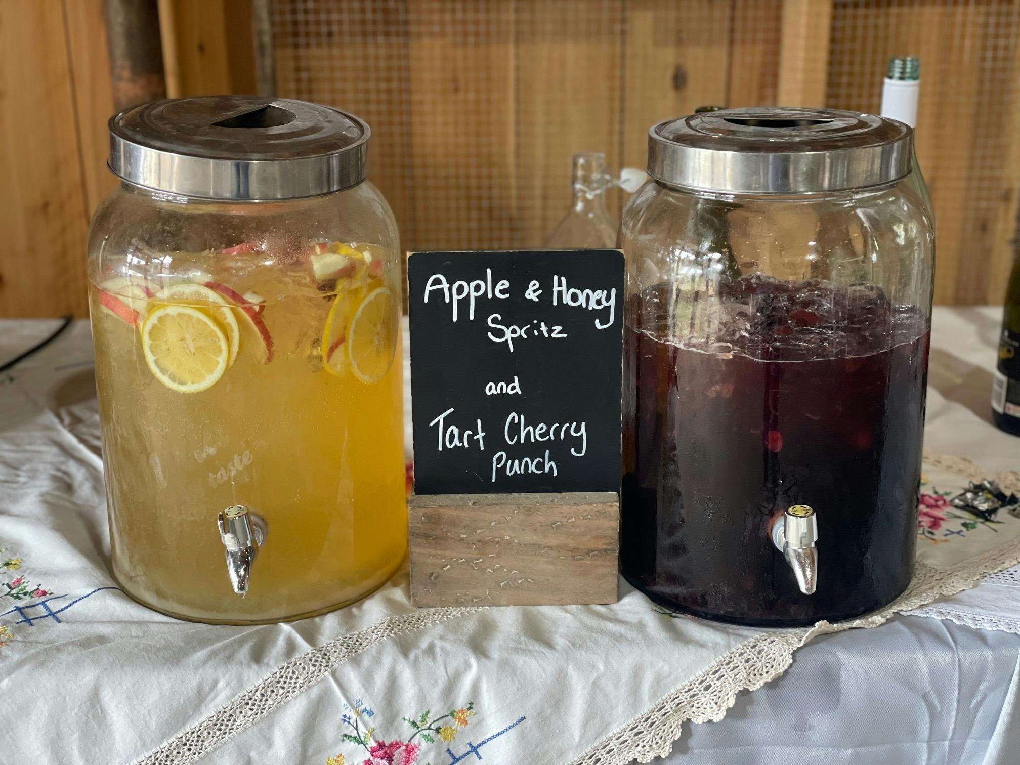 Fresh apple and cherry punch