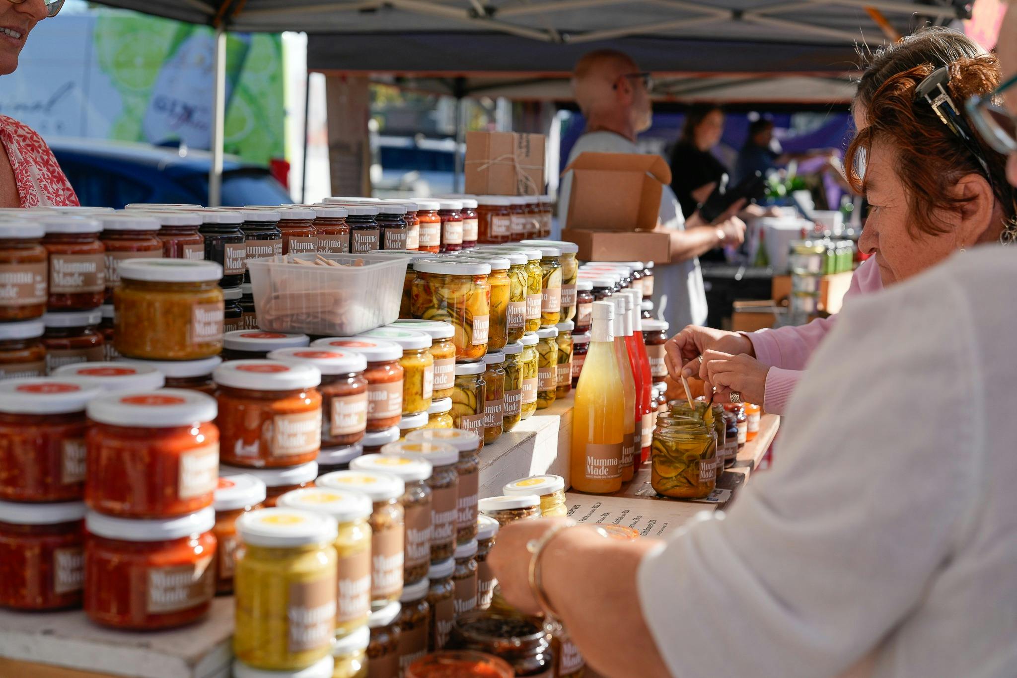 The Mumma Made stall who make beautiful jams, relishes and pickles made on the Mornington Peninsula