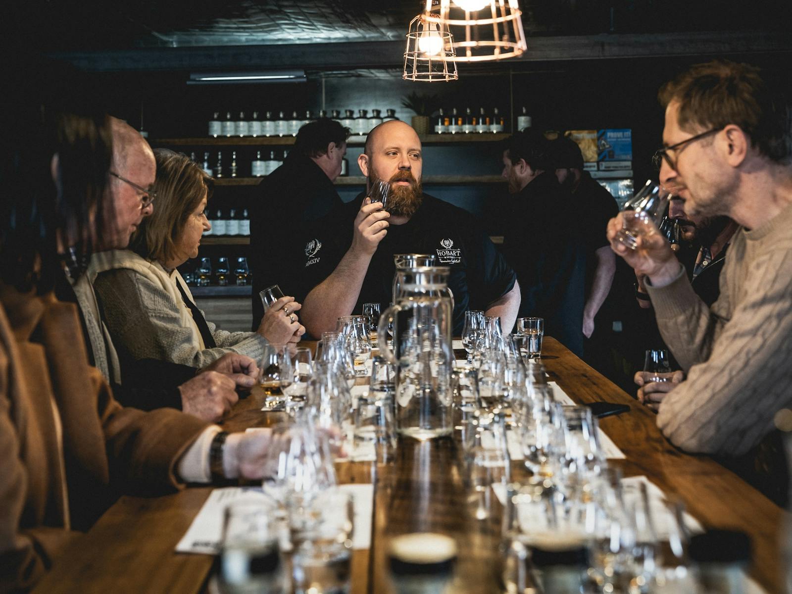 Enjoy a tasting experience with distillers at Hobart Whisky Distillery