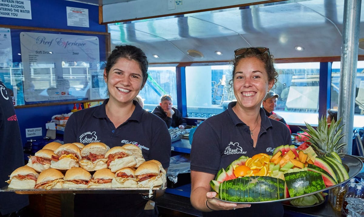 Breakfast onboard Reef Experience