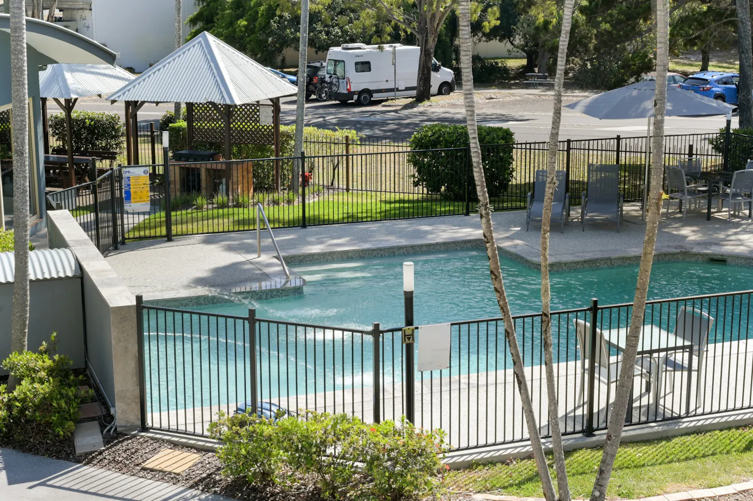 Sparkling heated pool