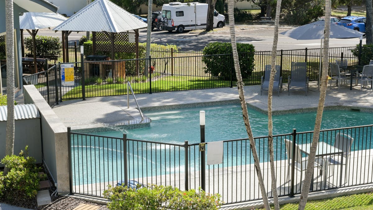 Sparkling heated pool