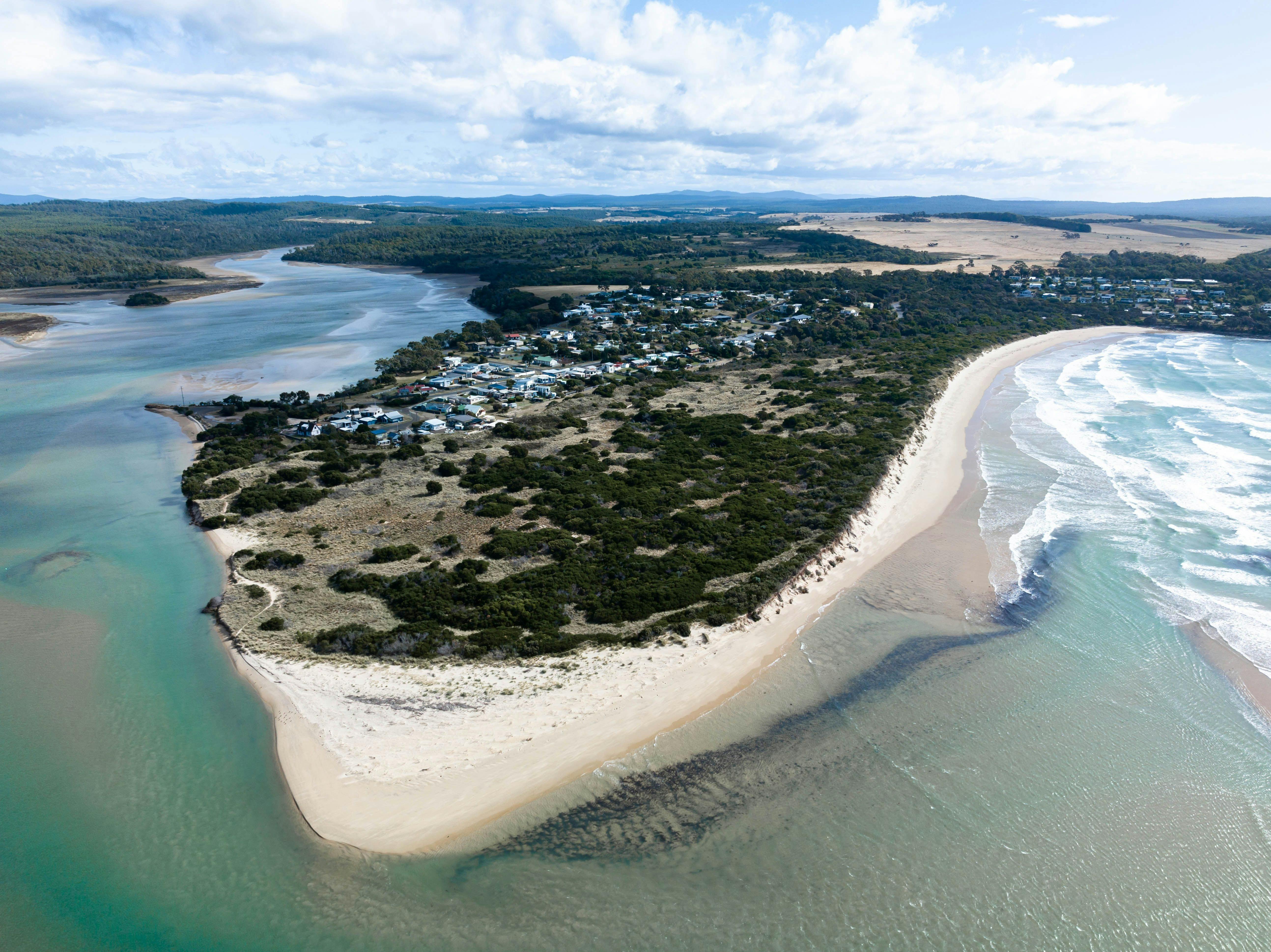 Aerial of a sandy coastline