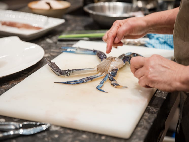 crab being prepared