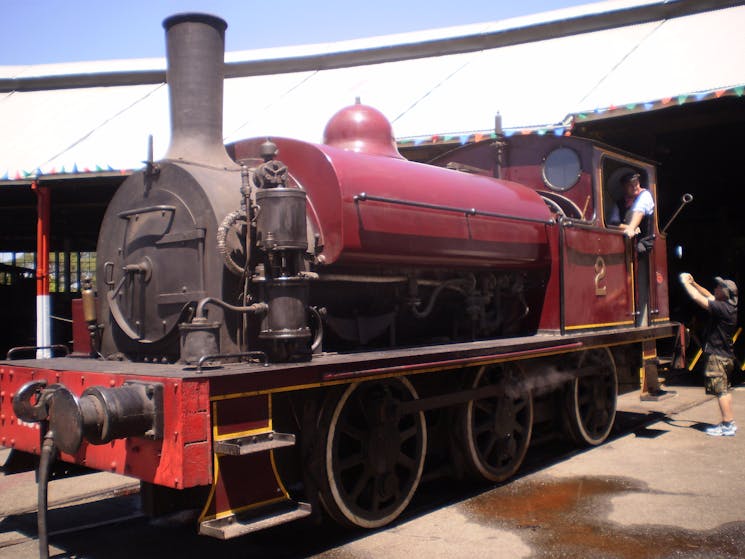 A steam engine, one of many at the Valley Heights Locomotive Depot Heritage Museum
