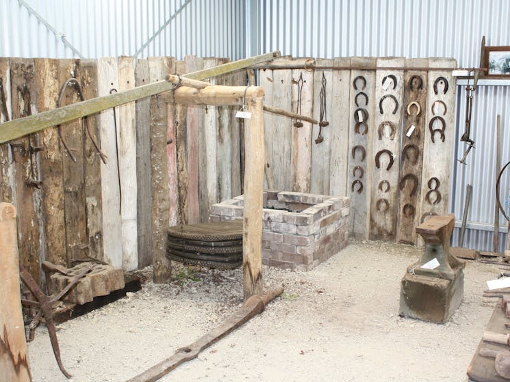 Blacksmith tools inside museum