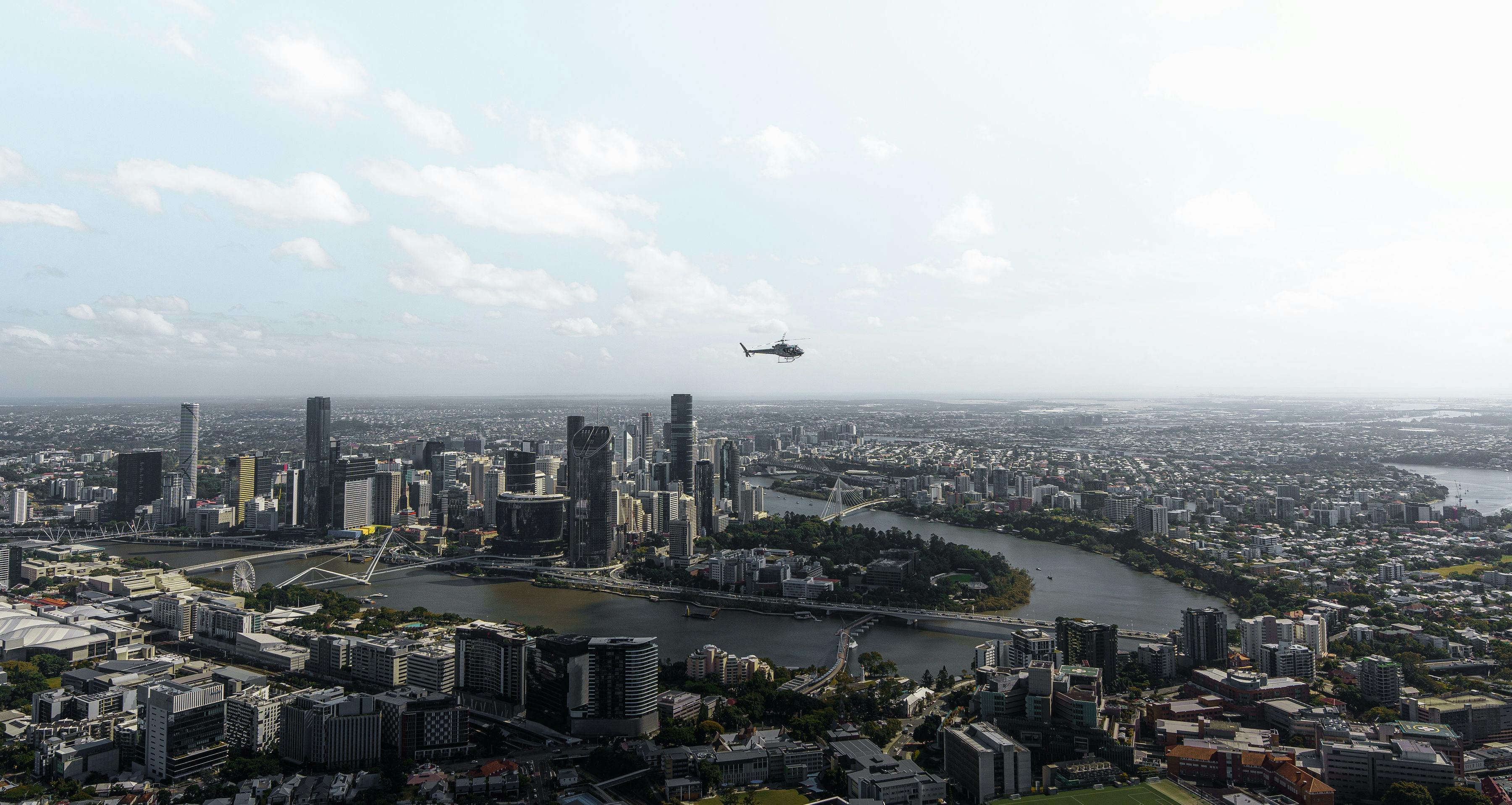 city scenic brisbane skyline helicopter tour australia queensland