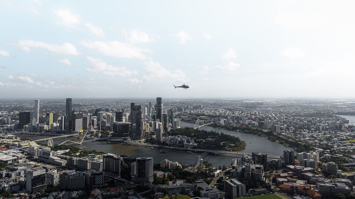 city scenic brisbane skyline helicopter tour australia queensland