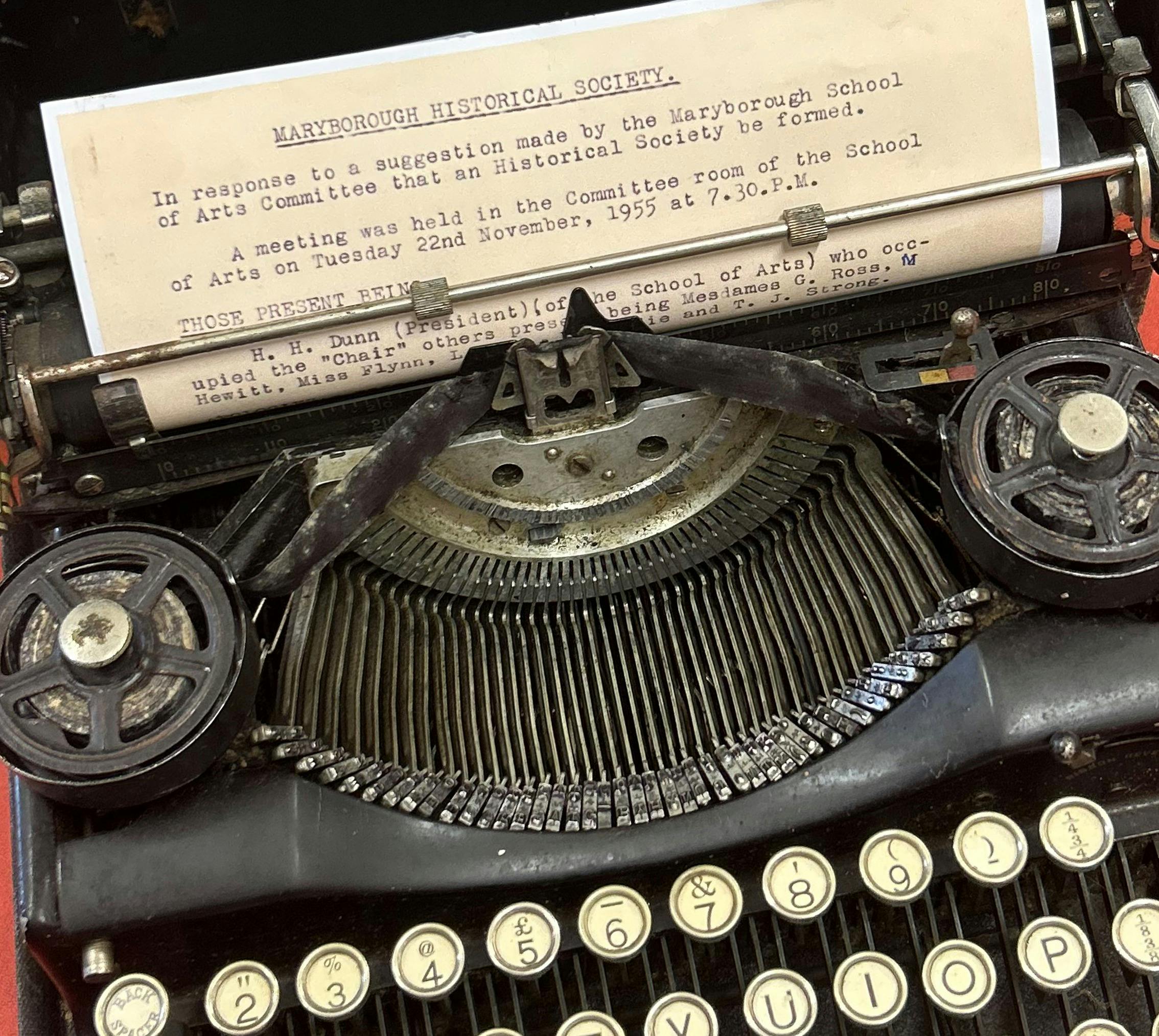 antique typewriter with page inserted