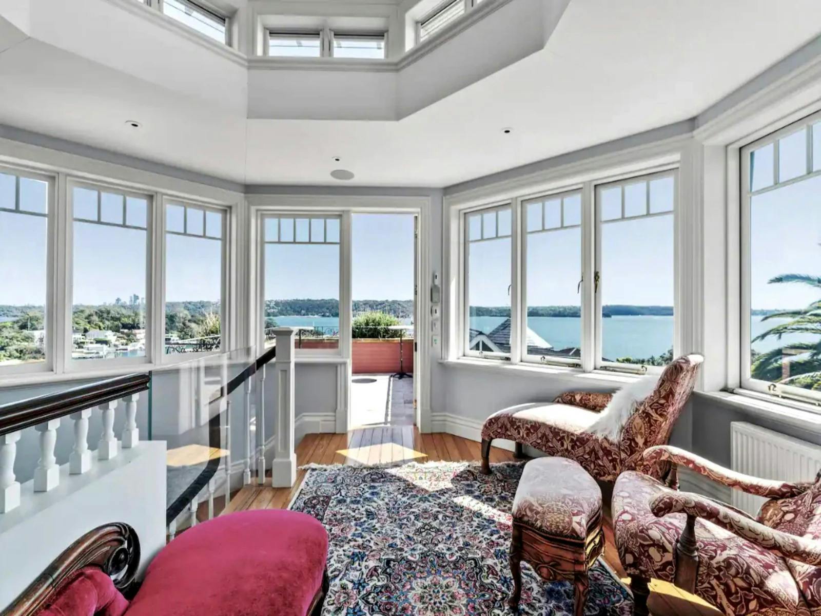 Entertainment area boasting panoramic ocean vistas