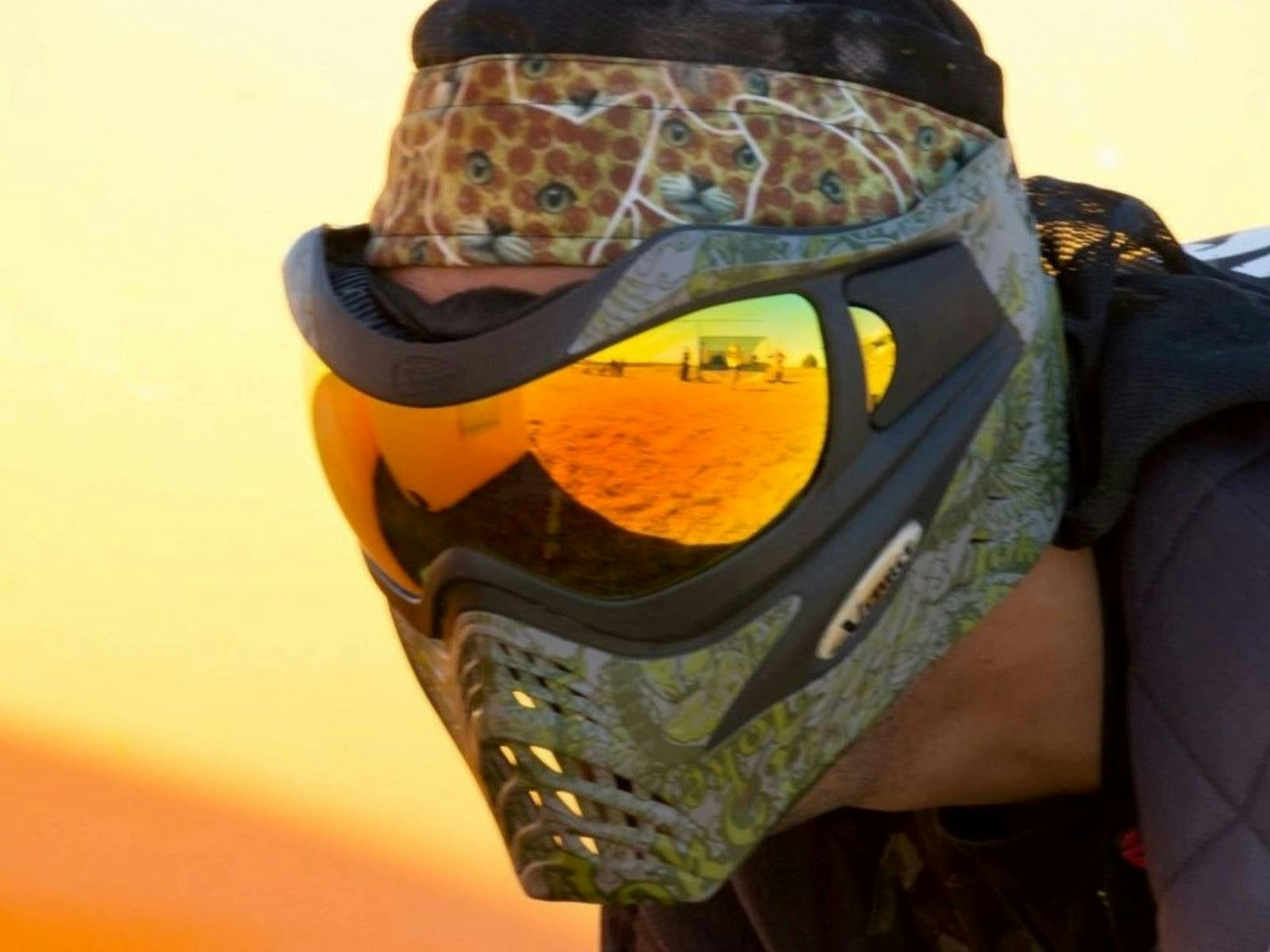 intense looking paintball player intense looking paintball player