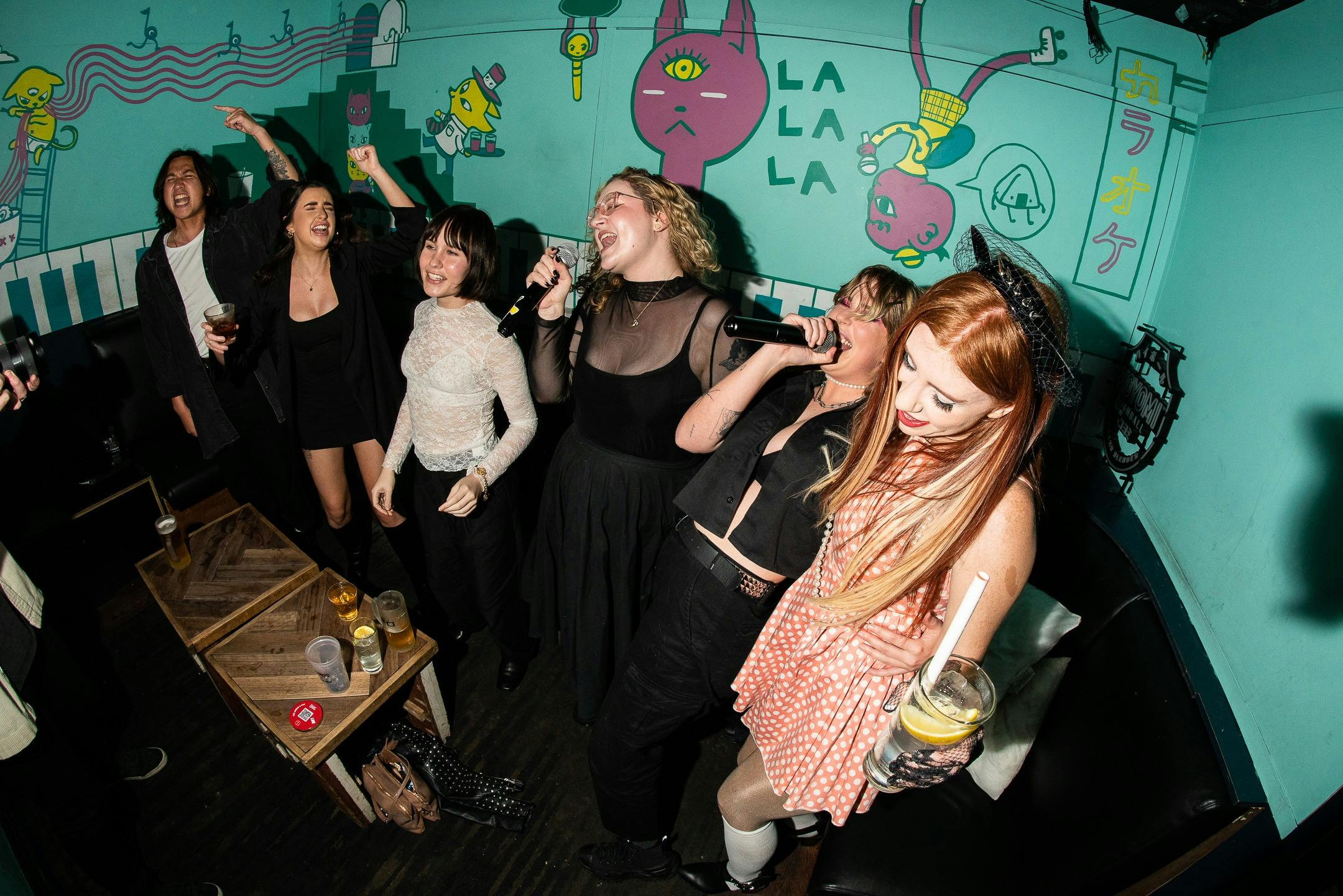 People doing karaoke