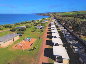 Overhead looking over the park