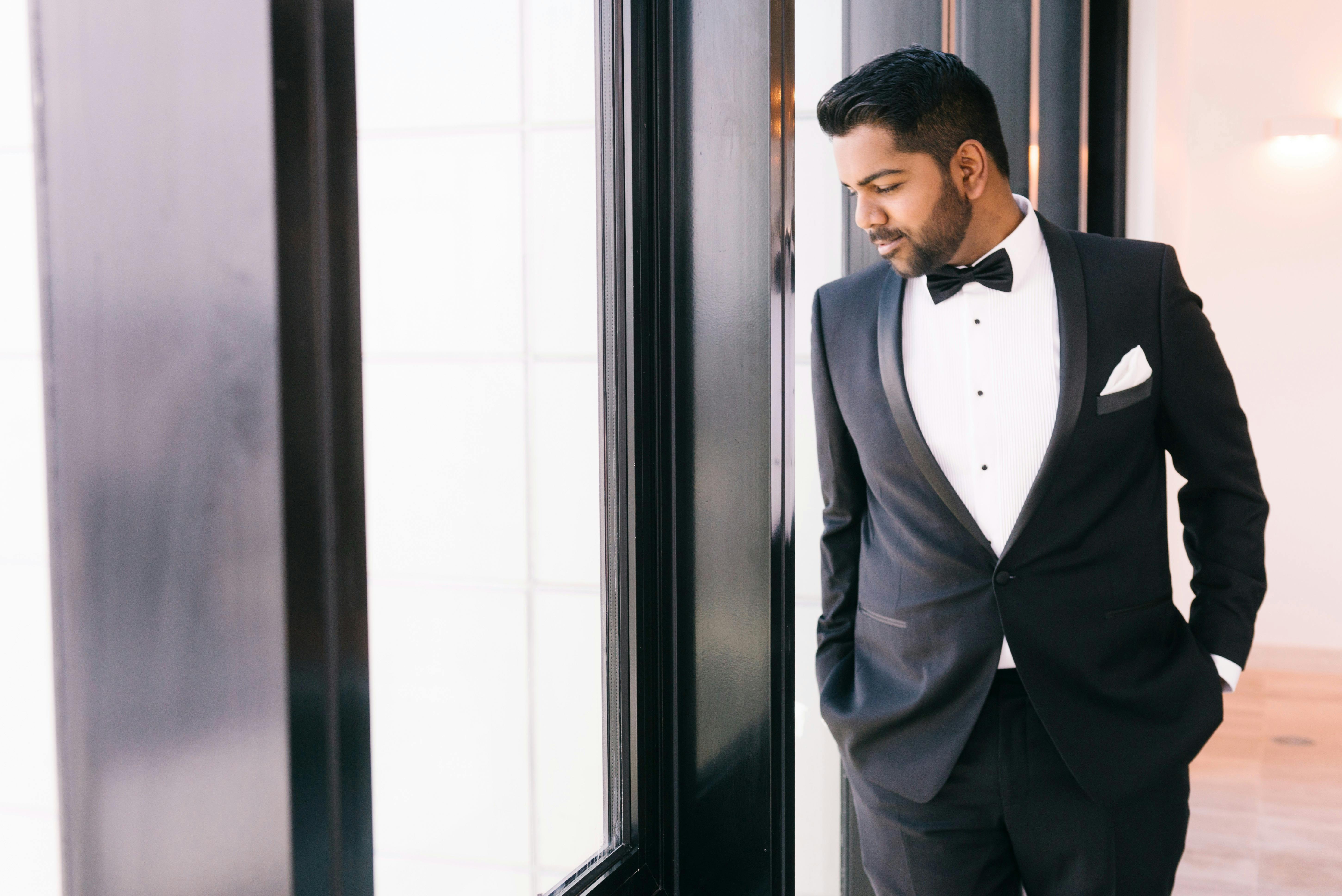 Baritone Kiran Rajasingam dressed in dinner suit and black tie