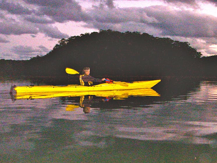 Tour sunset  kayak South Durras Batemans Bay Batemans Marine Park Murramurang National Park