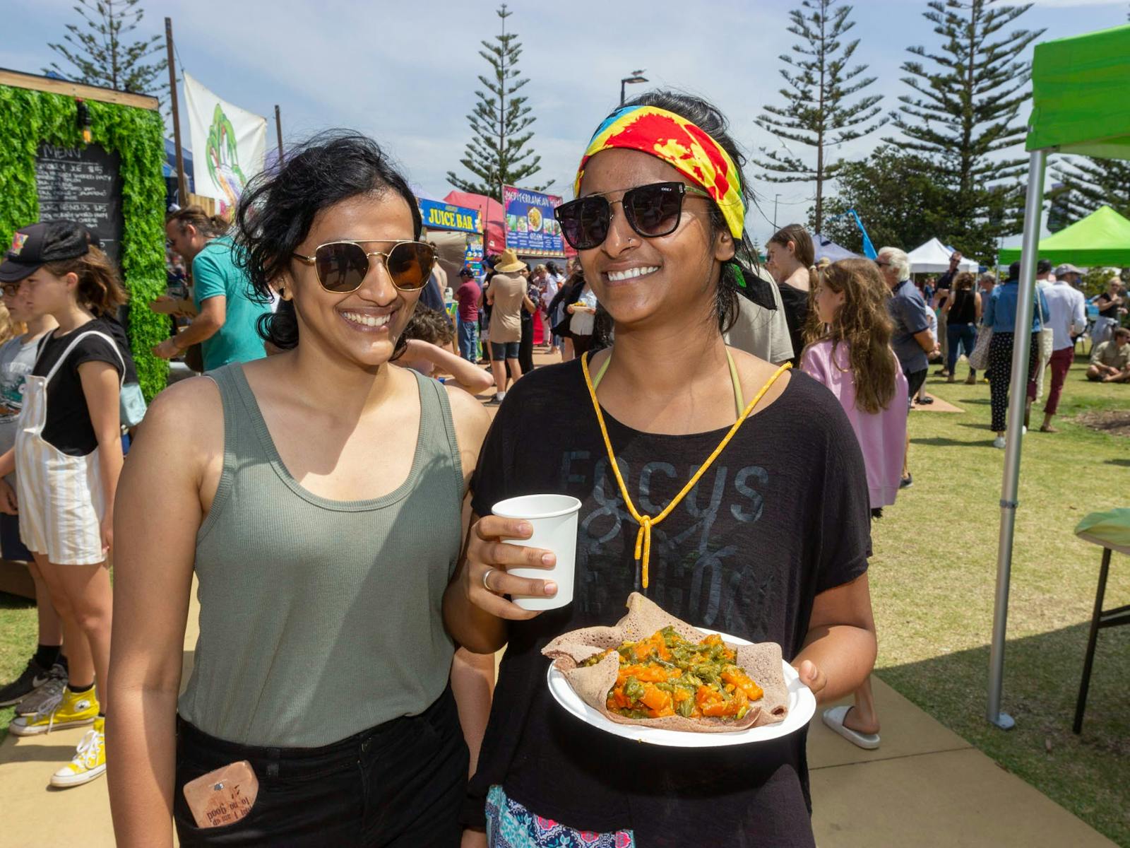 Visitors strolling through the markets
