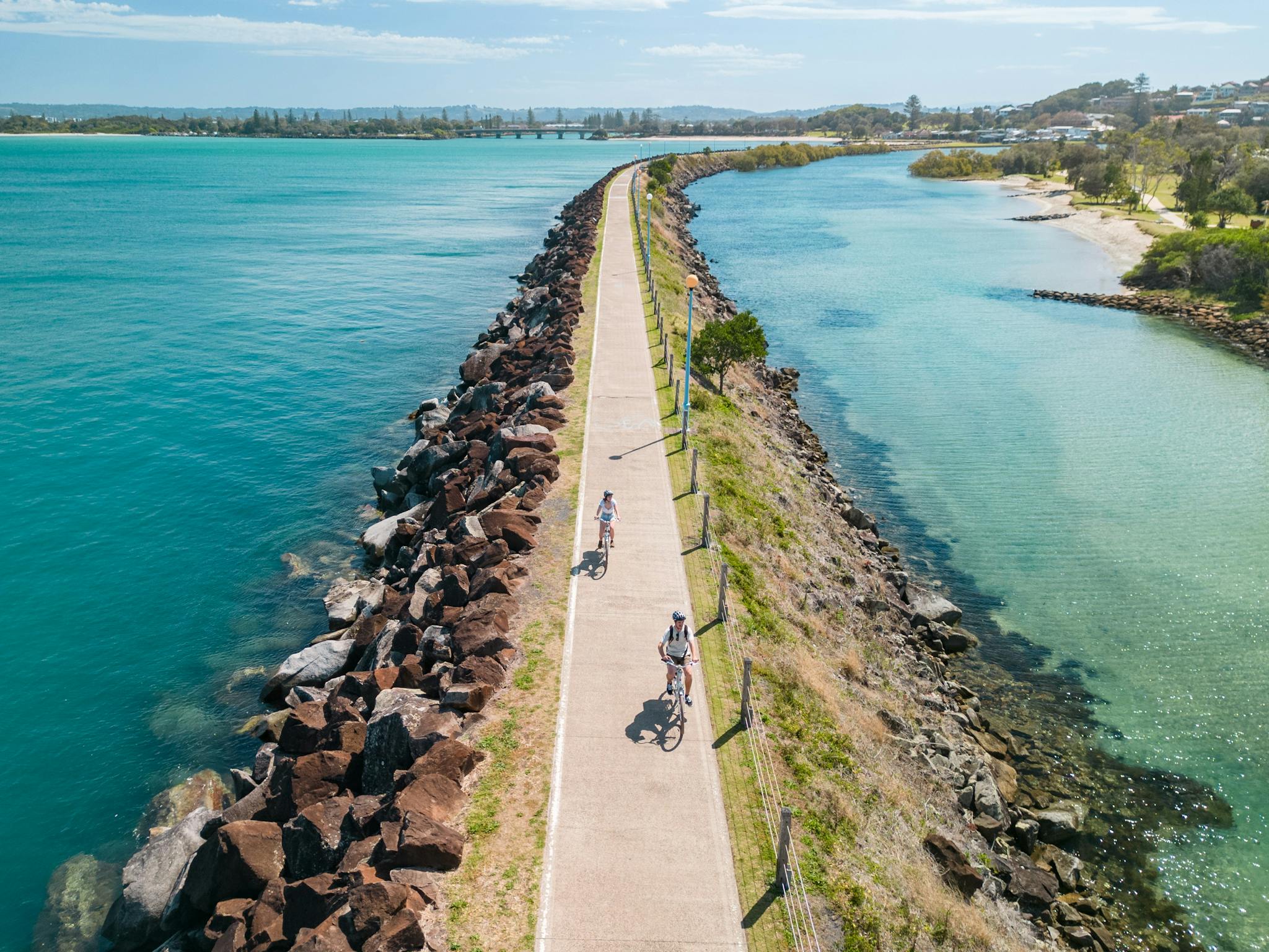 two people cycling along North Wall