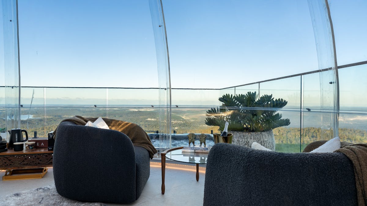 The Magical Dome sitting area with a view