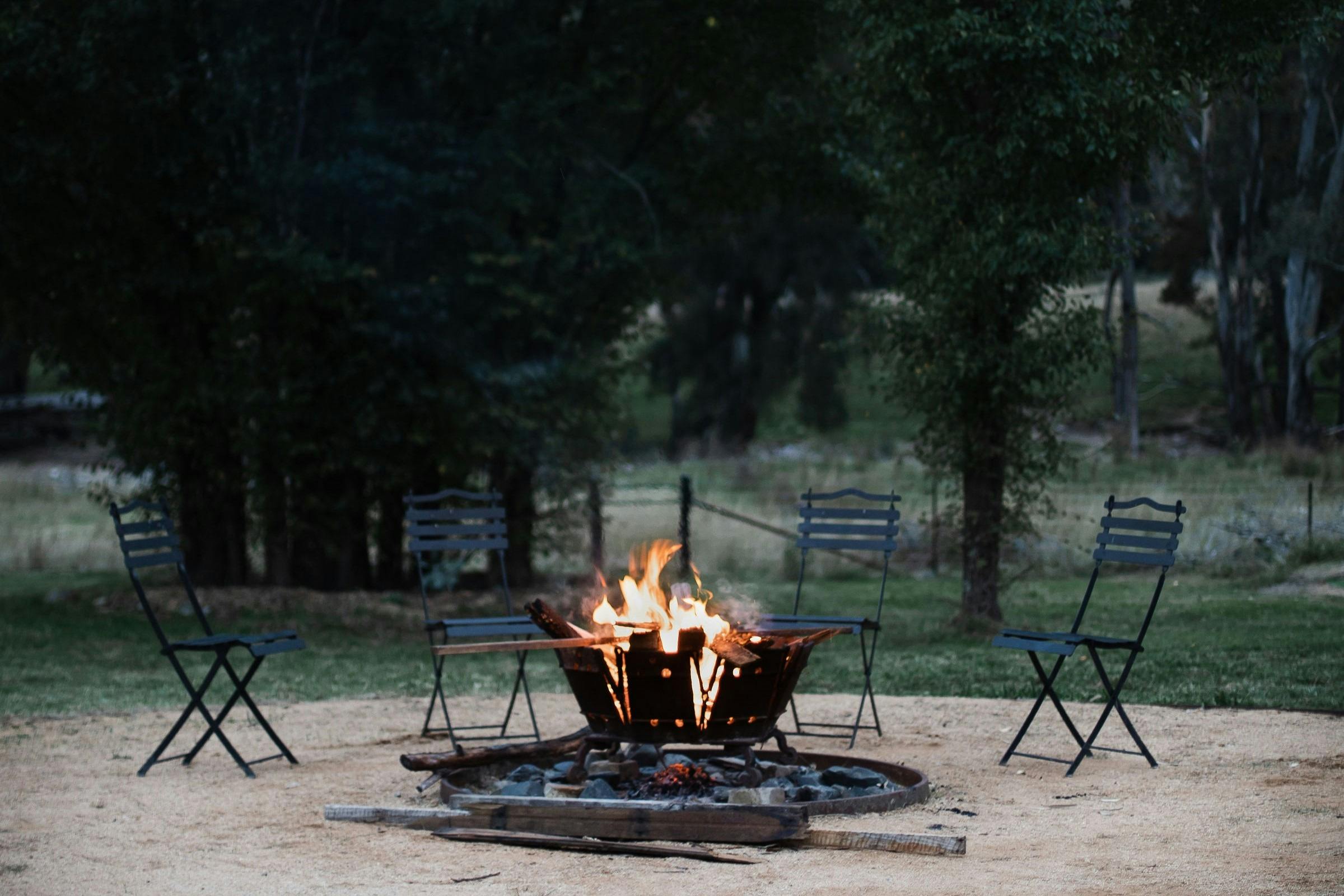 We do all the work like setting and lighting the campfire