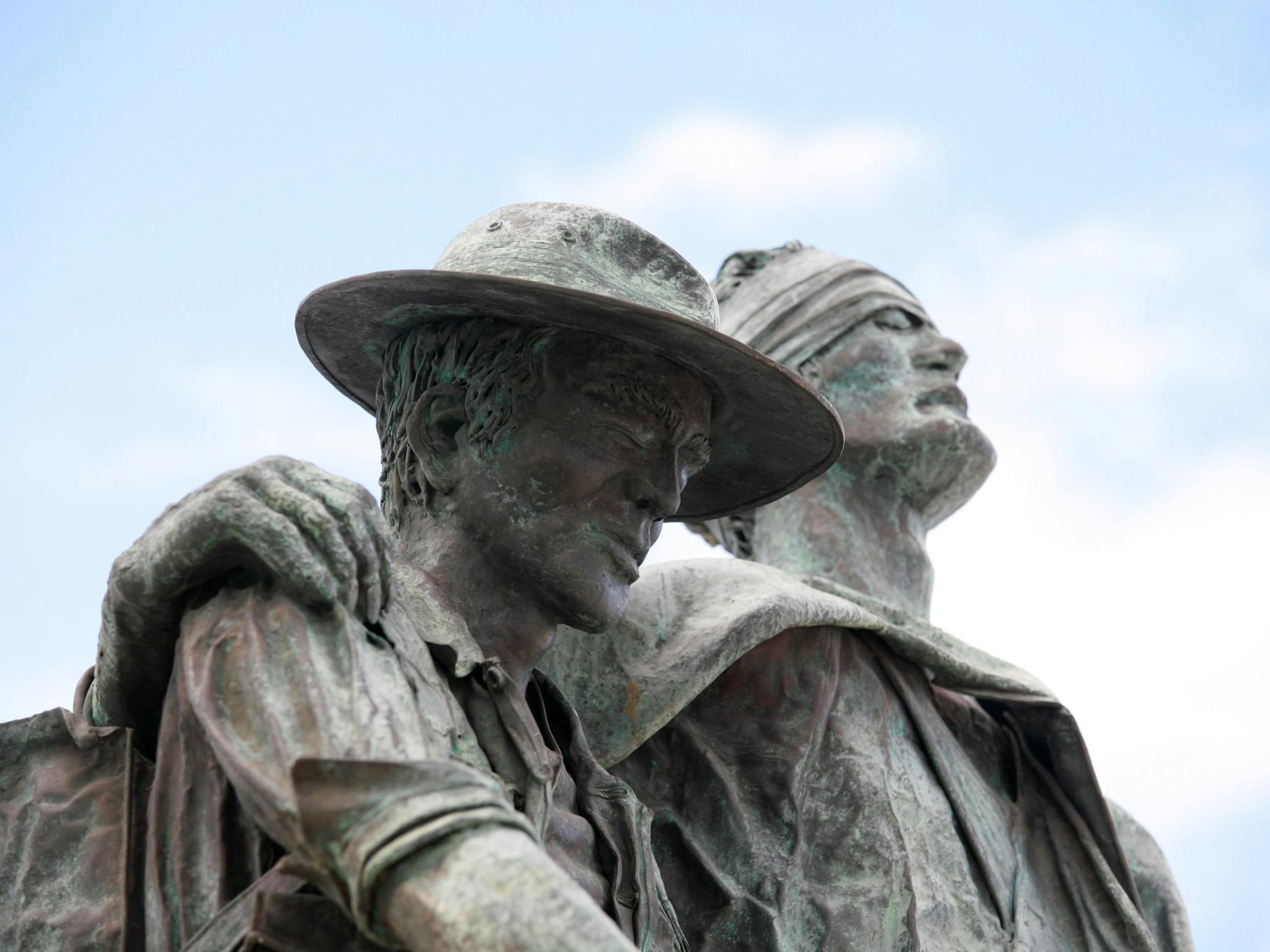 "Mateship", beaten copper by Bela Angyal (1924-)