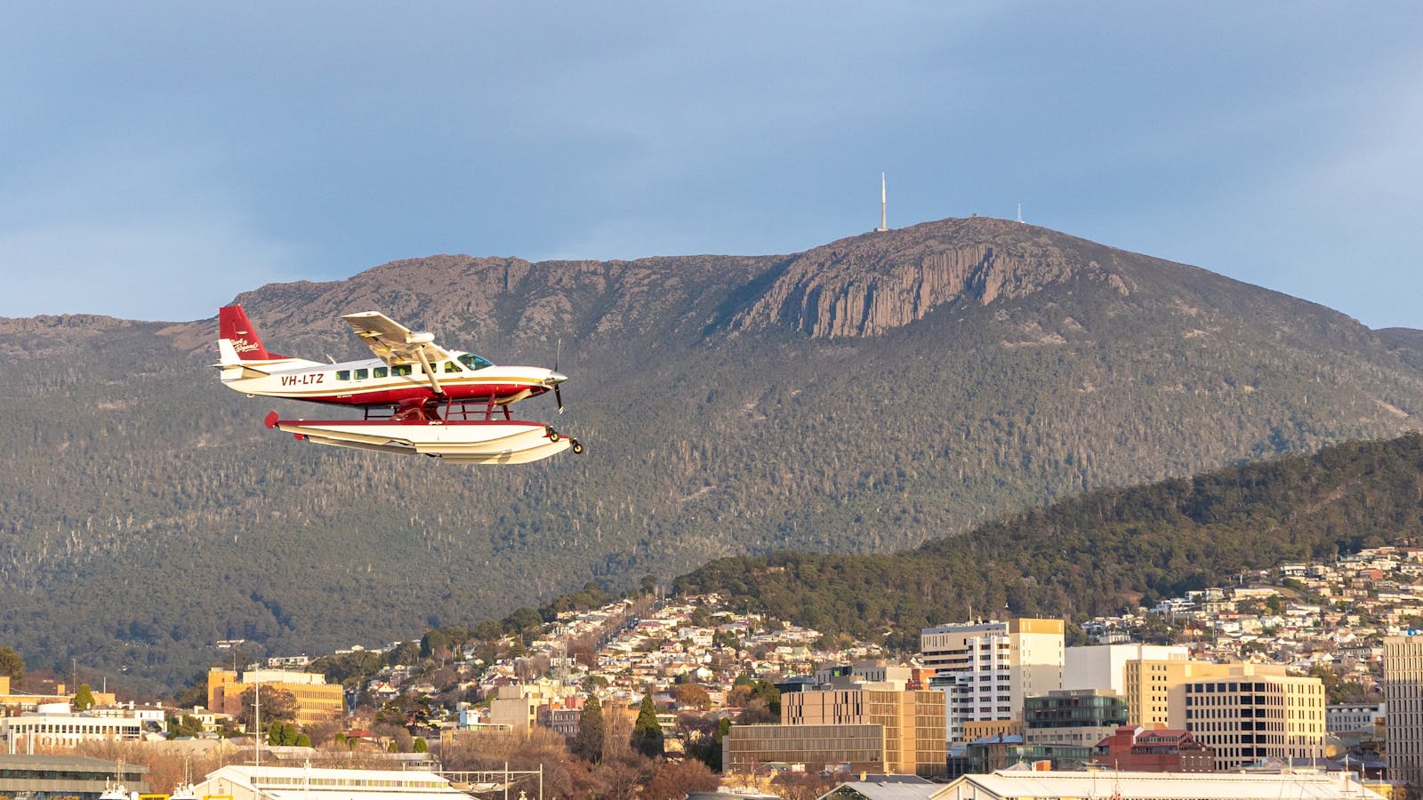 Seaplane over Hobart