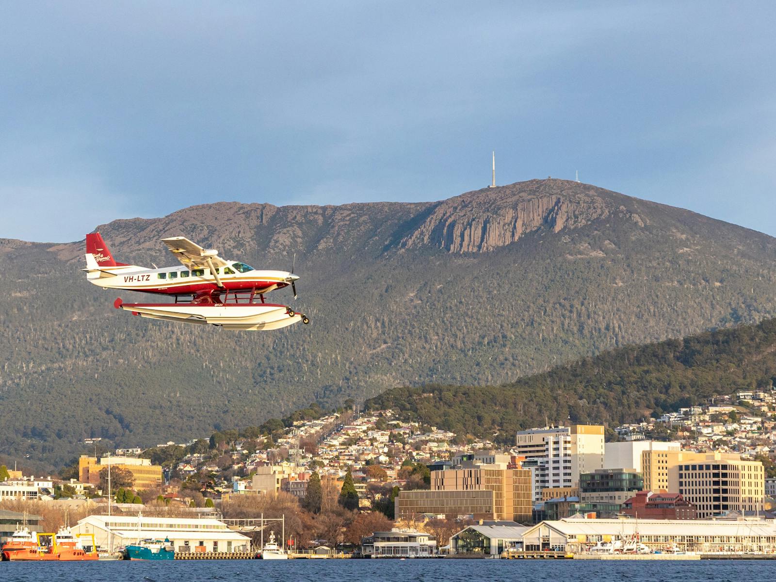 Seaplane over Hobart