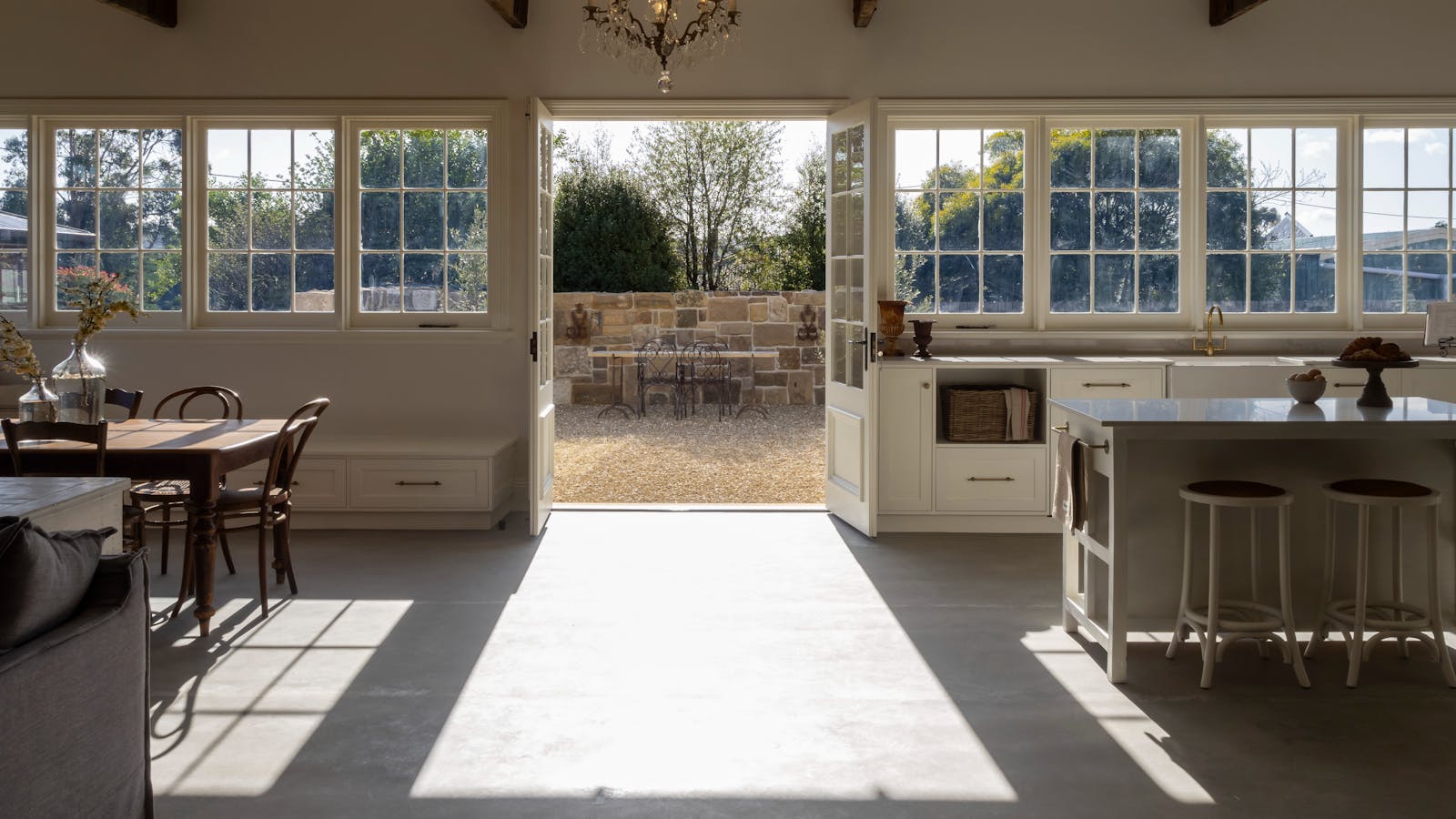 New Extension looking to the landscaped yard