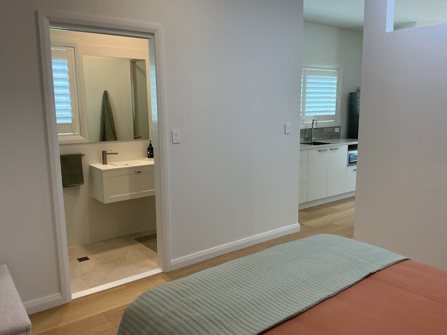 Bedroom and bathroom entry