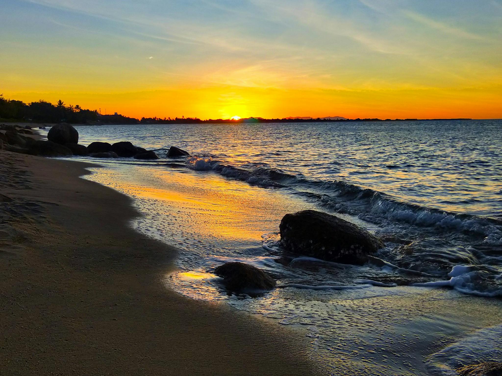 Sunset over beach