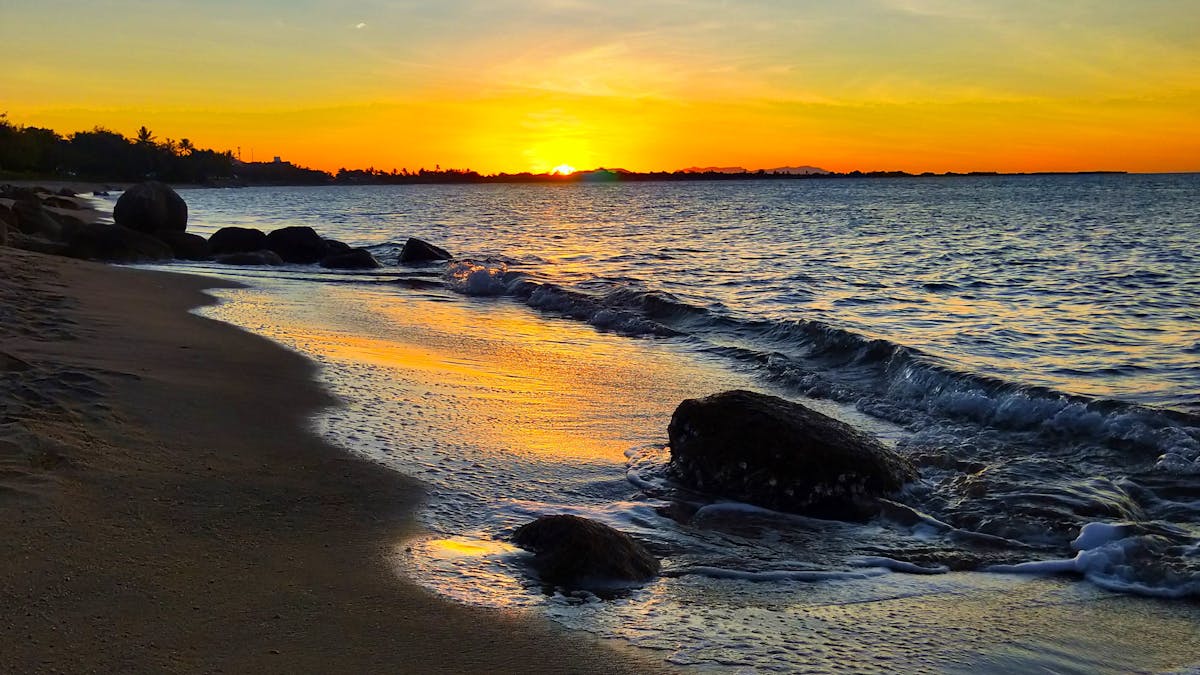 Sunset over beach
