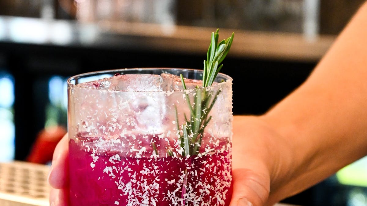 Pink dragonfruit cocktail