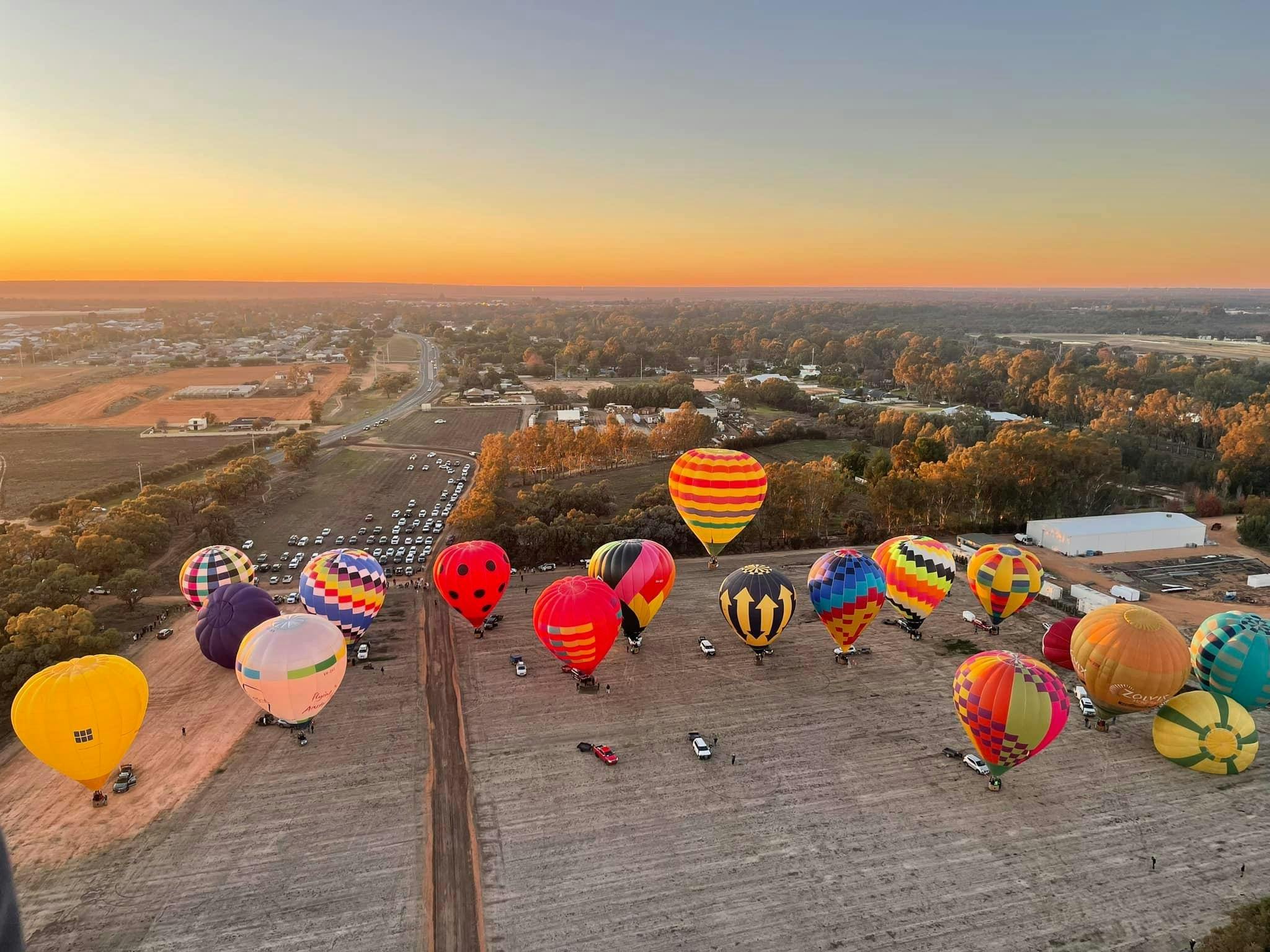 Balloons launching at Sunrise in Mildura