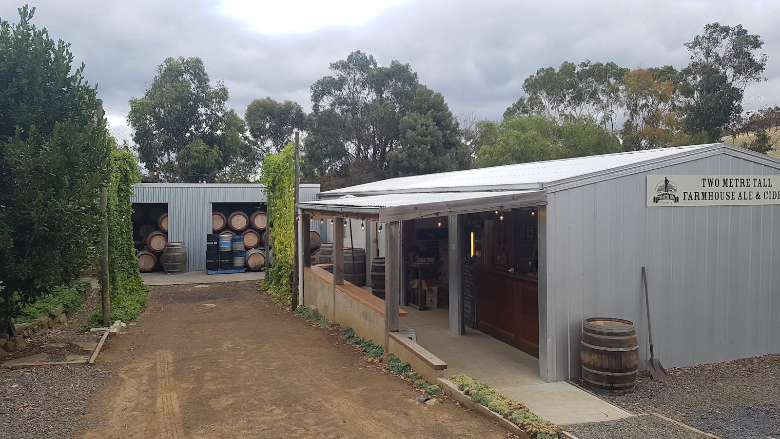 A converted shearing shed houses the on farm brewery.