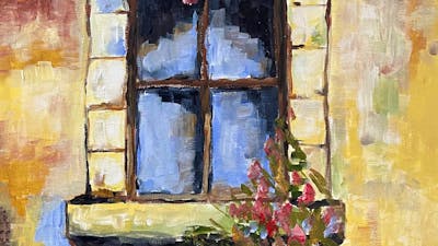 painting of Tuscan window