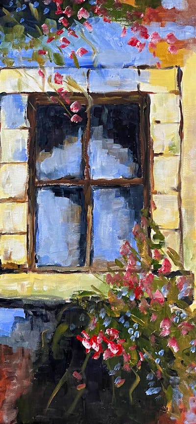 painting of Tuscan window