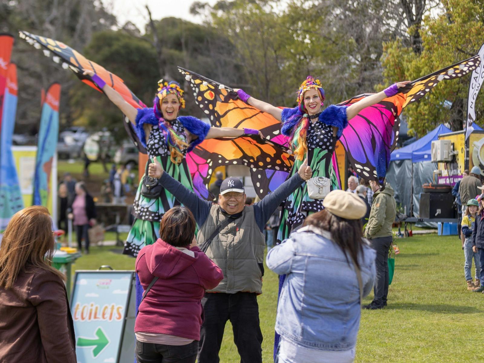 Stilt walkers enjoying the festival.