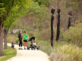 Walcha Sculpture Soundtrail - enjoying the story behind The Hairy Men sculpture
