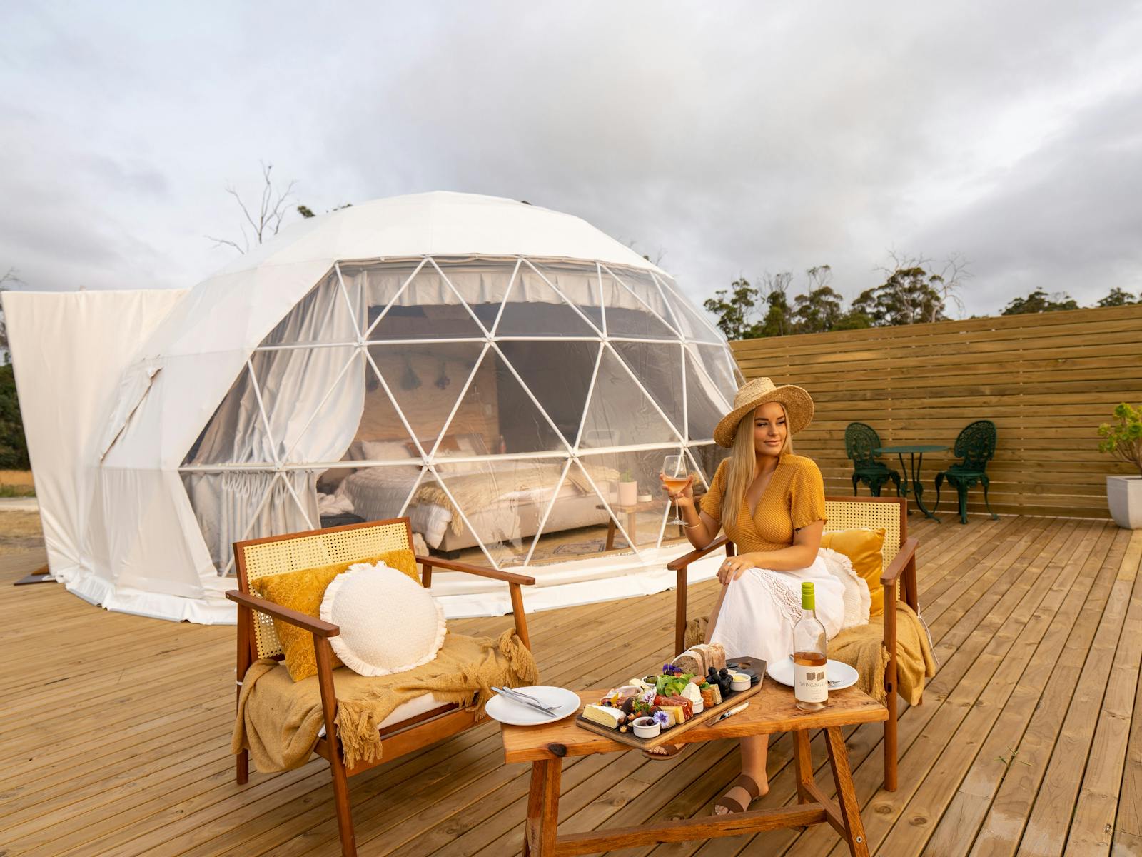 Glamping in style and a glass of wine