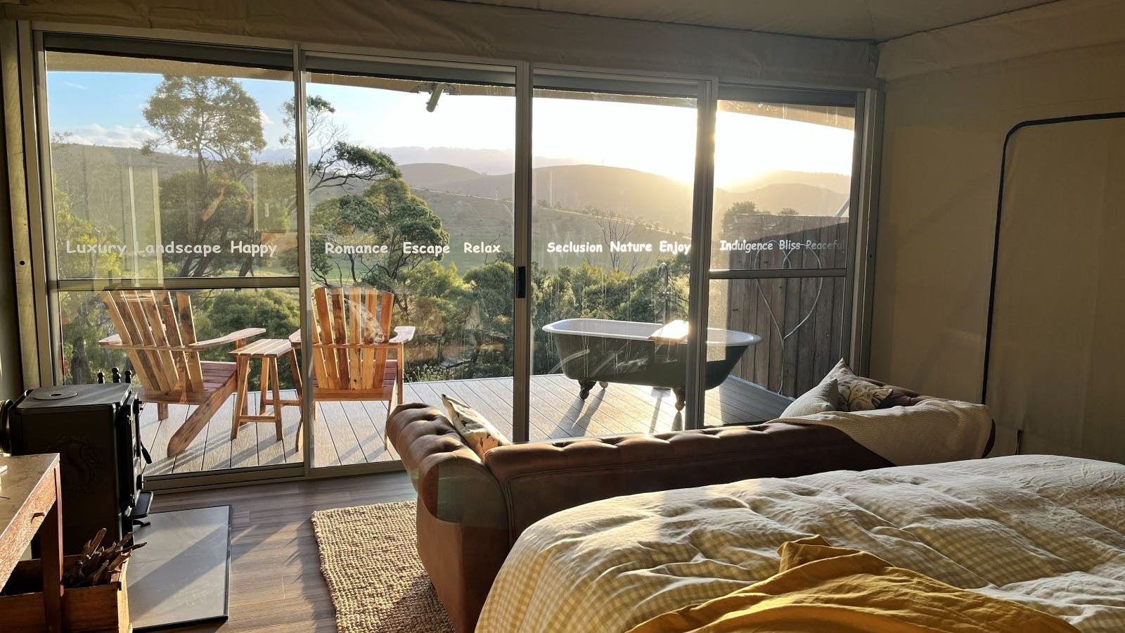 Glamping tent interior