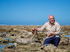 Uncle Ken of Bush Adventures at the drowned forest in Port MacDonnell