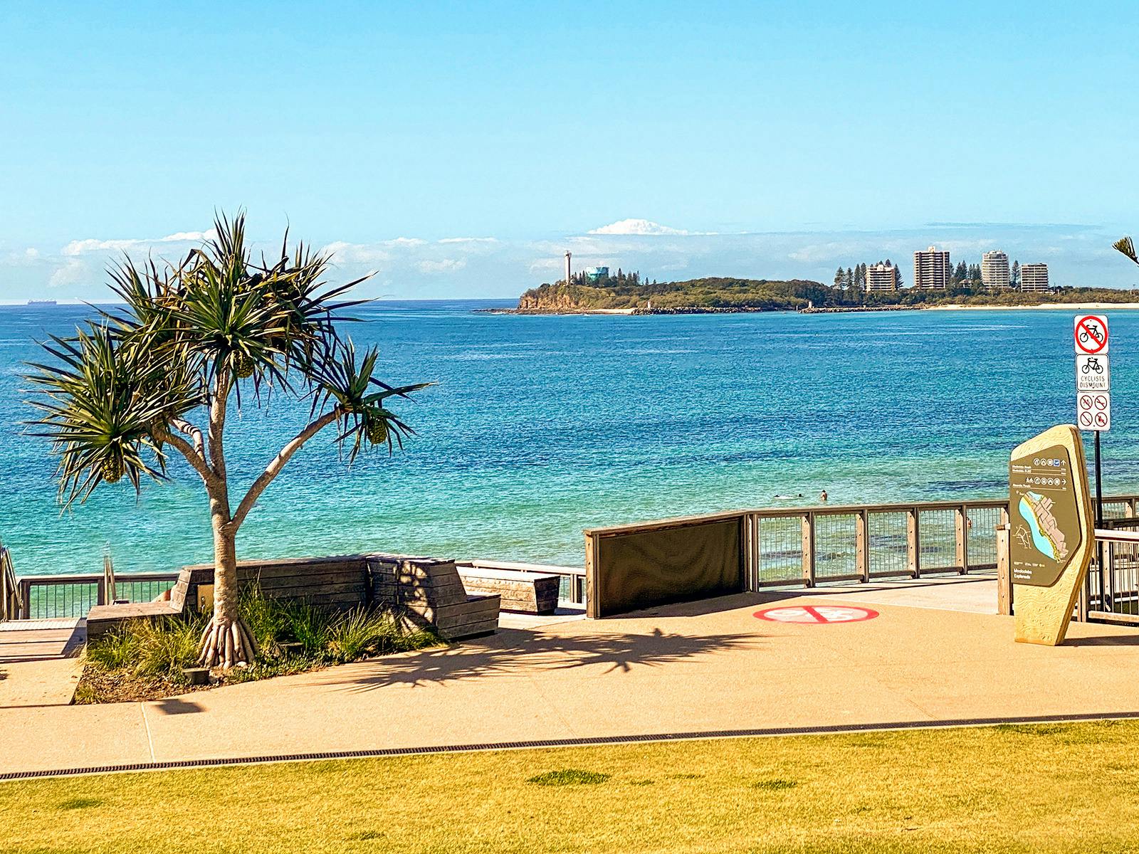Looking south-east from Mooloolaba foreshore to Point Cartwright.