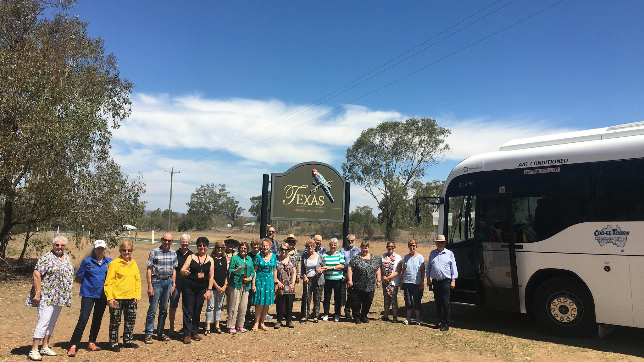 A group of singers arriving on our Cooee Tours coach to entertain locals A group of singers arriving on our Cooee Tours coach to entertain locals