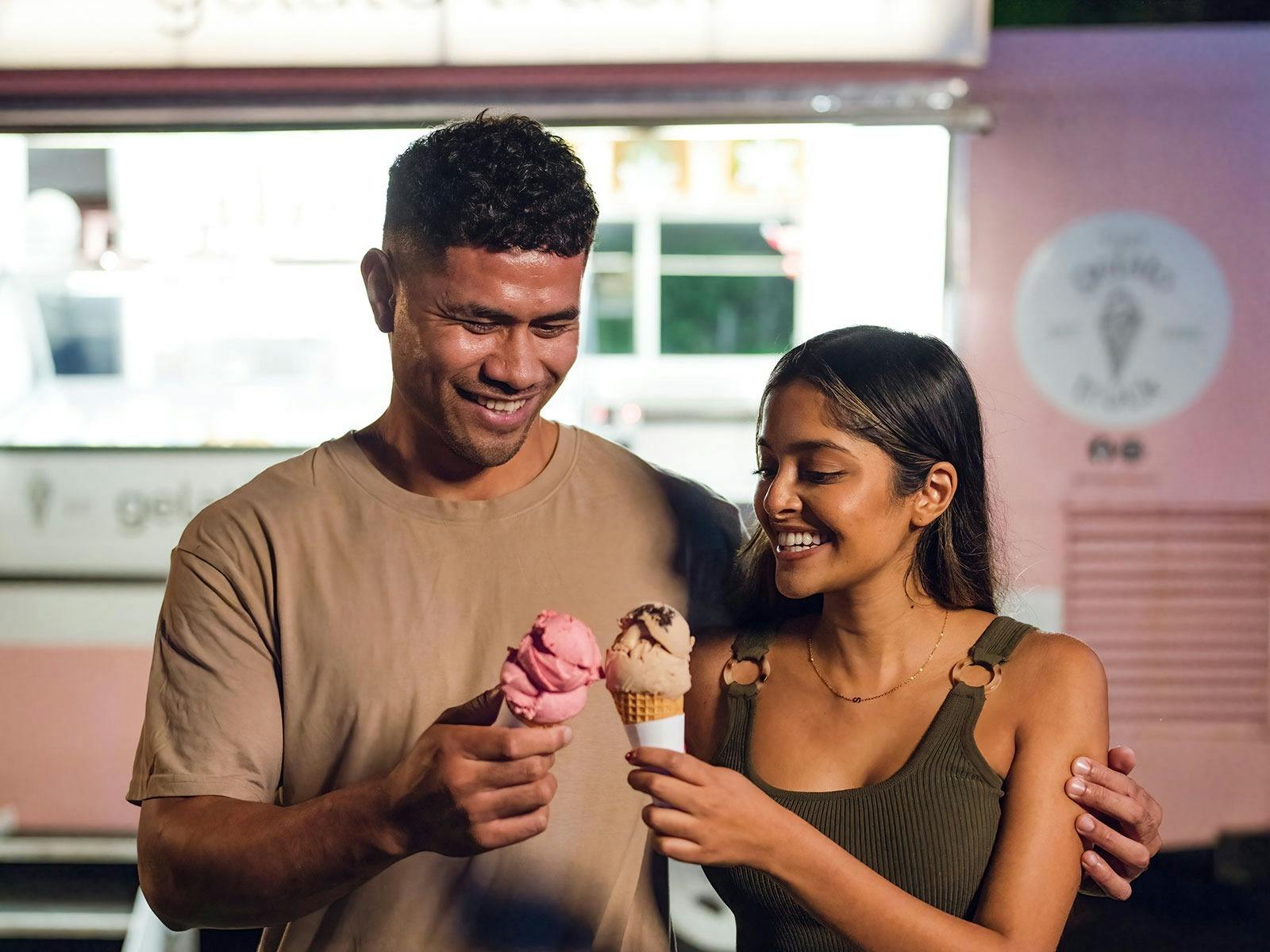 Two people with gelato
