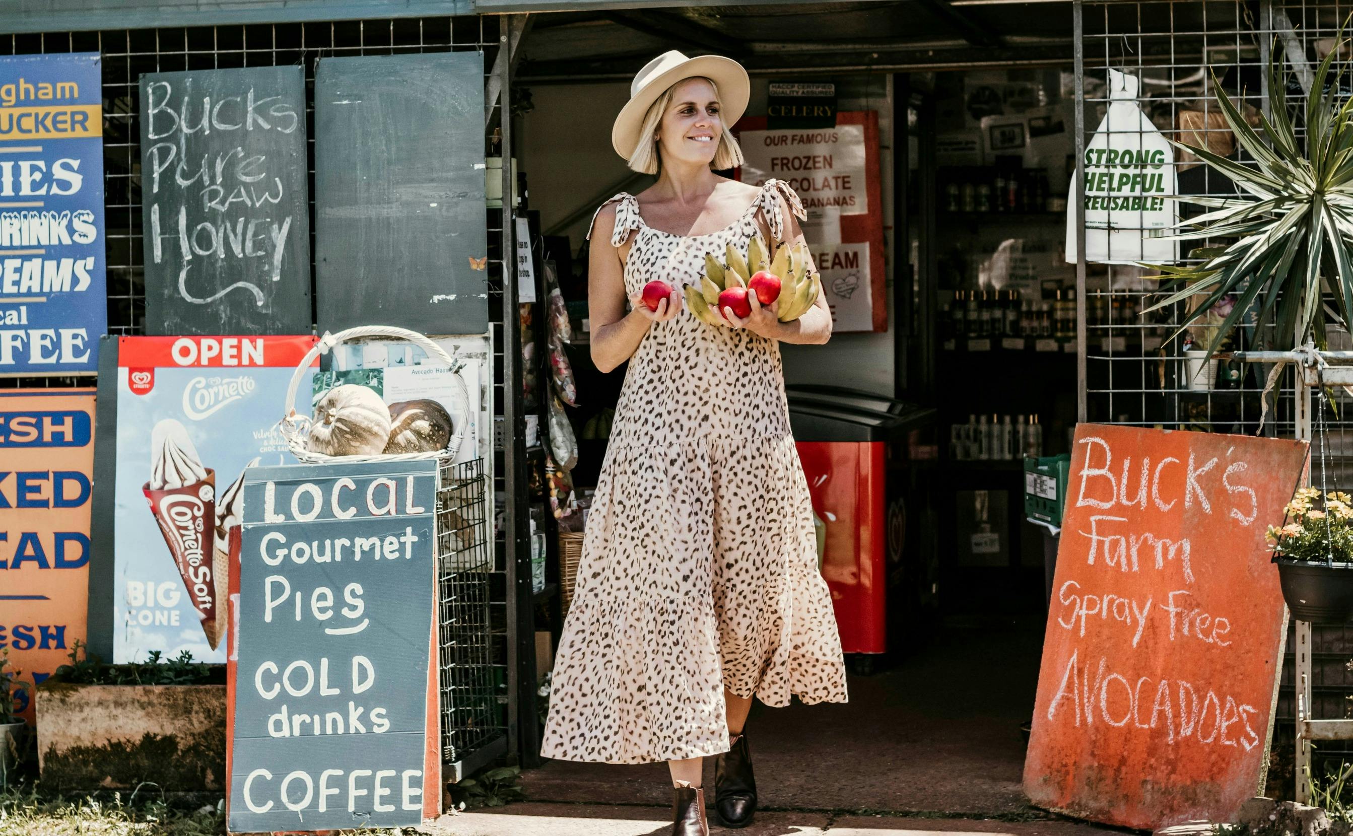Lady shopping at bucks farm
