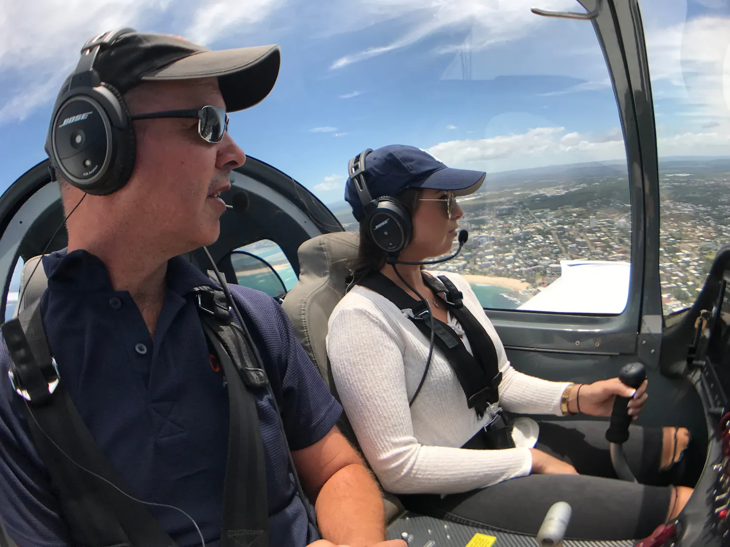 tourist flying Sling plane